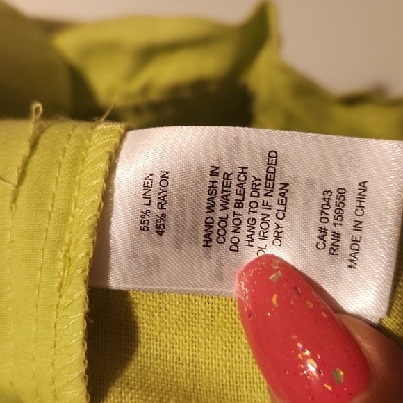House Of Harlow 1960 Lime Green Linen Blend High Rise Wide Leg Pants Size XS - Picture 12 of 13